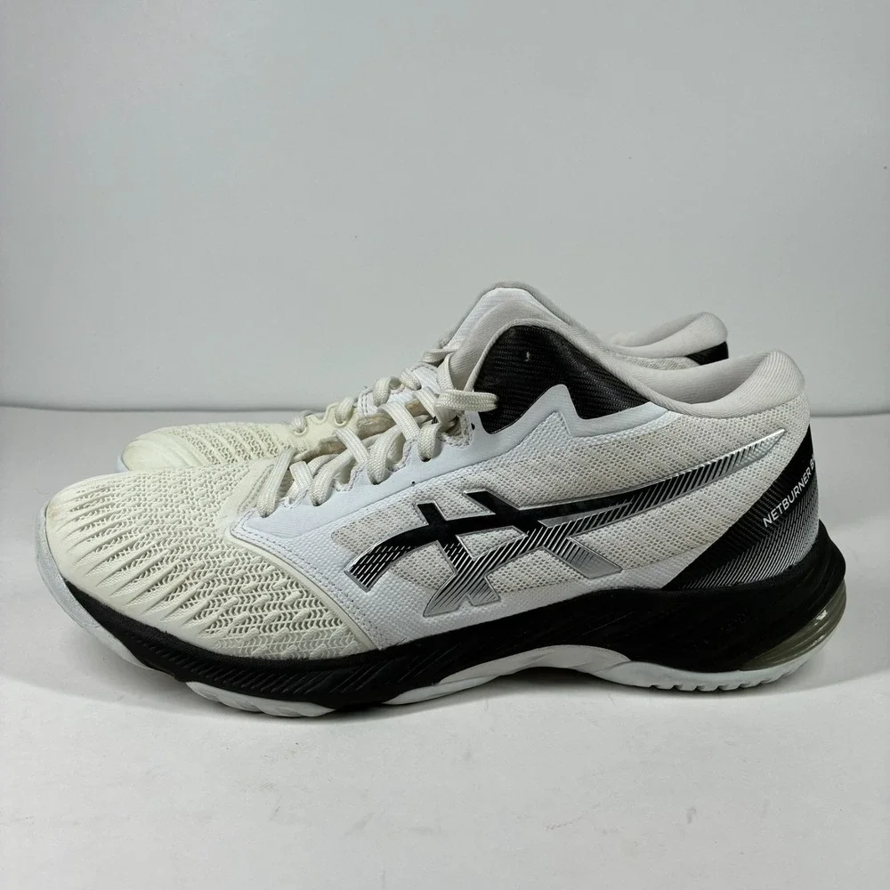 ASICS Netburner Ballistic FF MT 3 Mens 10.5 White/Black Volleyball Shoe 1051A074